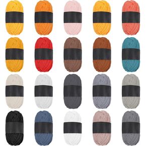 20 Skeins Milk Cotton Yarn for Crocheting - Premium Soft 4-Ply Sport Weight Cotton Yarn Bulk Set, 45-50g Each/110 Yards per Skein, Earth Tone Assorted Colors for DIY Crafts and Projects in Saudi Arabia