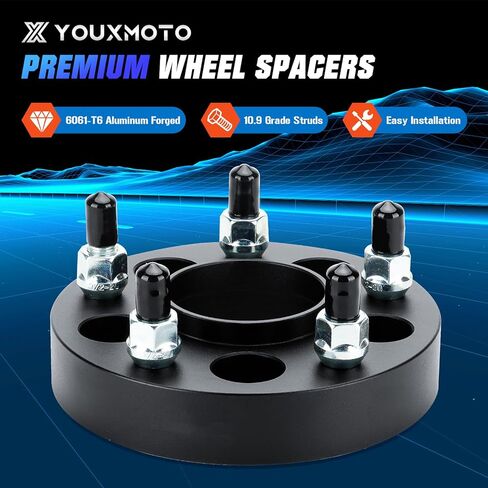 فواصل عجلات 5x4.5 إلى 5x5 1.25 بوصة مناسبة لسيارة Jeep Ford Ranger XJ KJ KK ZJ، محول عجلة 5 عروة مع 1/2-20 مسامير 71.5 مم تتحمل لسيارة Ford Explorer 1991-2019، Mustang 1994-2014، Ranger 1983-2011 in Saudi Arabia