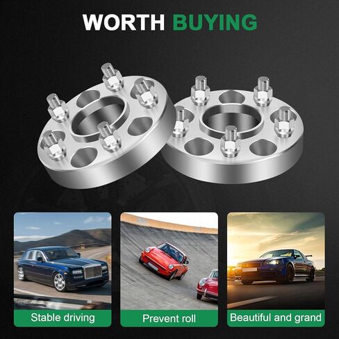 SCITOO 1 inch Wheel Spacers 5x4.5 2X for Crown Victoria for Explorer for Grand for Cherokee Bore 82.5mm Studs 1/2 No Hubcentric 5 Lug 5x114.3 Wheel Spacers Adapters in Saudi Arabia
