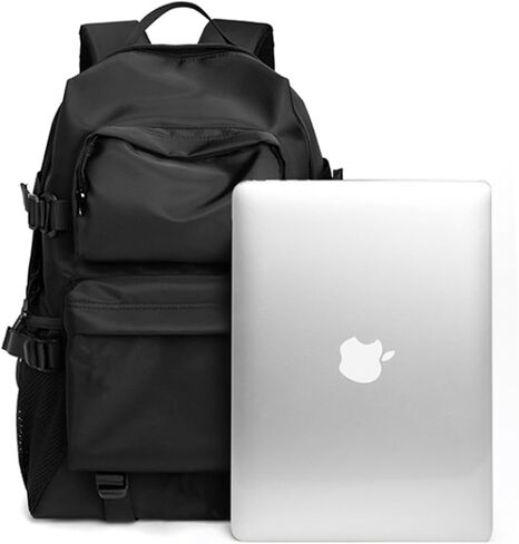 Men's Carry On Travel Backpack - 13 Inch Laptop Compartment, Large Capacity Waterproof Black Bag for Outdoor Hiking in Saudi Arabia