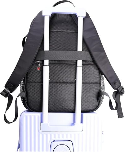 Men's Carry On Travel Backpack - 13 Inch Laptop Compartment, Large Capacity Waterproof Black Bag for Outdoor Hiking in Saudi Arabia