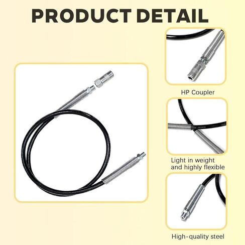 خرطوم مسدس الشحوم DCGG5703-42 لخراطيم Dewalt Double Spring Flex، وصلة خرطوم مرنة بمسدس الشحوم 42 بوصة مع قارنة توصيل مسدس الشحوم 10000PSI 1/8 بوصة NPT تجهيزات مسدس الشحوم in Saudi Arabia