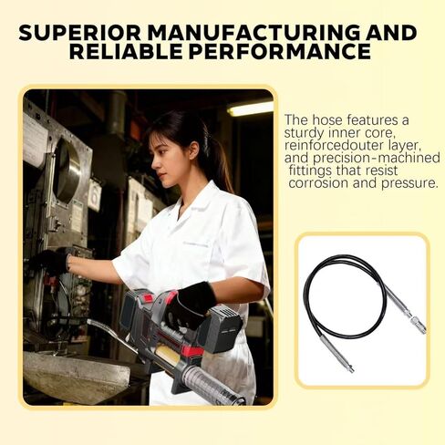 خرطوم مسدس الشحوم DCGG5703-42 لخراطيم Dewalt Double Spring Flex، وصلة خرطوم مرنة بمسدس الشحوم 42 بوصة مع قارنة توصيل مسدس الشحوم 10000PSI 1/8 بوصة NPT تجهيزات مسدس الشحوم in Saudi Arabia