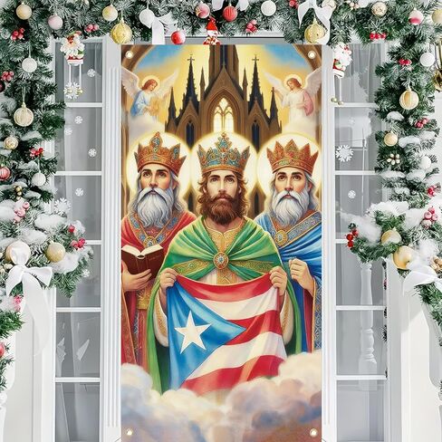 Three Kings Day Door Cover Banner - 71x35 Inch Three Kings Day Decorations, Epiphany Day Decorations Three Wise Men Epiphany Day Door Cover Banner in Saudi Arabia