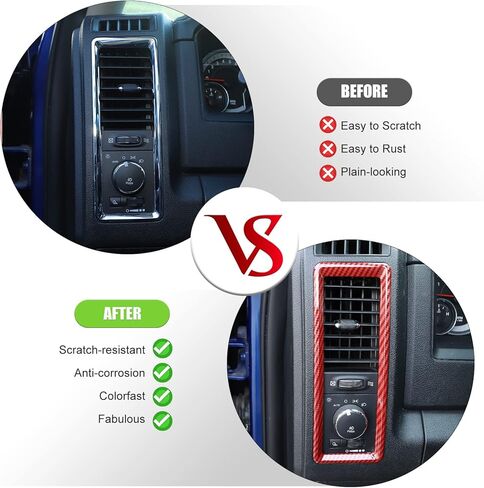 CheroCar for Dodge RAM Center Console Air Conditioner Outlet Vent Trim for 2010-2017 Dodge RAM (Chrome) in Saudi Arabia