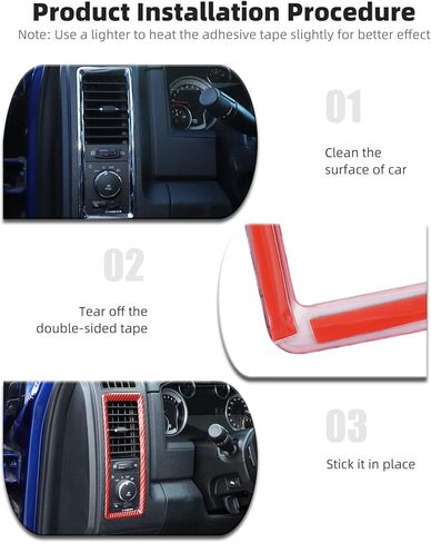 CheroCar for Dodge RAM Center Console Air Conditioner Outlet Vent Trim for 2010-2017 Dodge RAM (Chrome) in Saudi Arabia