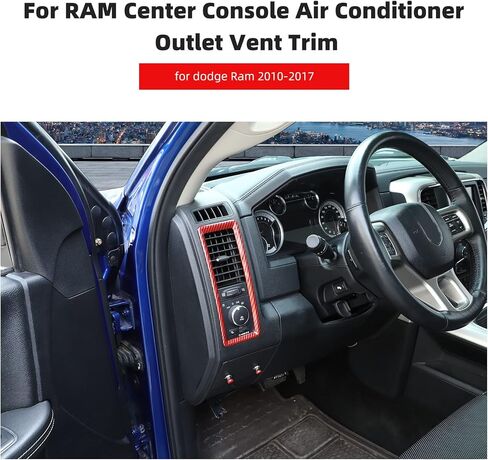 CheroCar for Dodge RAM Center Console Air Conditioner Outlet Vent Trim for 2010-2017 Dodge RAM (Chrome) in Saudi Arabia