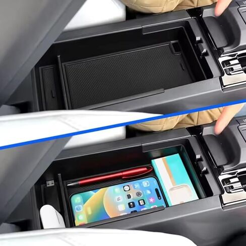 Compatible with Toyota Prius 60 2023 2024 2025 Accessories Multiple Compartments Center Console Secondary Organizer Storage Insert Tray Armrest Storage Box Container Cover Tray With Anti-Slip in Saudi Arabia