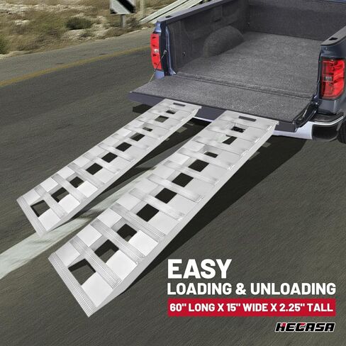 HECASA 60''X 15''Trailer Ramp Universal 6800 LBS Truck Bike Motorcycle Loading Ramps Hook End Knife Foot Pair (NN1771) in Saudi Arabia