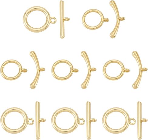 Craftdady 10 Sets 18K Gold Heart Toggle Clasps Textured T Bar Buckle Closure End Clasps for DIY Bracelet Necklace Jewelry Making, 13.5x12mm in Kuwait