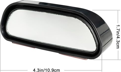 Stick On Blind Spot Mirror Car Reverse Parking Wide Angle Convex Rear View Mirror Rearview Auxiliary Auto Accessories(Black) in Saudi Arabia