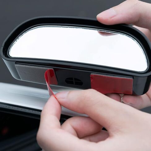 Stick On Blind Spot Mirror Car Reverse Parking Wide Angle Convex Rear View Mirror Rearview Auxiliary Auto Accessories(Black) in Saudi Arabia