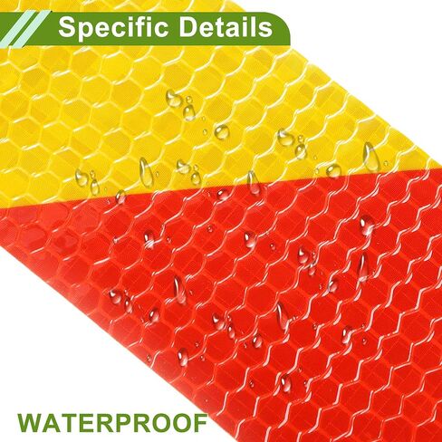 Universal 32.81ft x 3.94" Air-Release Adhesive Pinstripe Tape Automotive Pinstriping Tape PVC Red,Yellow in Kuwait