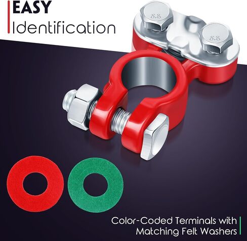 Frienda 12 Pieces Car Battery Terminals Connectors Zinc Plated Top Post Anti Corrosion Washers Replacement Clamps Battery Cable Terminal for Marine Boat RV Vehicles in Saudi Arabia