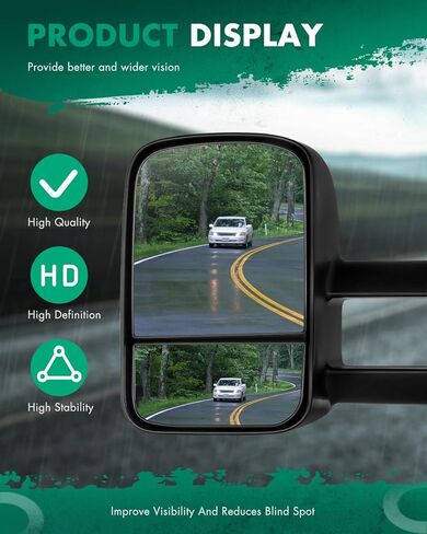 SCITOO Towing Mirrors fit 1988-98 For Chevy For GMC C/K 1500 88-00 C/K 2500 3500 92-99 Suburban C/K 1500 2500 Tahoe Yukon Truck 2000 For Chevy Tahoe For GMC Yukon Manual Set Pair Mirrors in Saudi Arabia