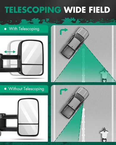 SCITOO Towing Mirrors fit 1988-98 For Chevy For GMC C/K 1500 88-00 C/K 2500 3500 92-99 Suburban C/K 1500 2500 Tahoe Yukon Truck 2000 For Chevy Tahoe For GMC Yukon Manual Set Pair Mirrors in Saudi Arabia