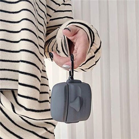 Case Compatible with AirPods 1/2, Creative Art Style Man Stone Status Shape Case, Stylish Soft Silicone Earphone Protection Skin +Hook in Saudi Arabia