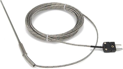 FTARP08 J Type 5m Metal screening Cable 150mm Flexible Probe sheathed thermocouple Temperature Sensor with Plug(J 3mm with Big Plug) in Saudi Arabia