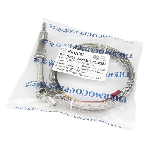 FTARS01 K E J Type 3 metres Metal Braided Cable M12 Pressure Spring 32mm Sleeve Length thermocouple Temperature Sensor WRNT WRET(E M12x1.5) in Saudi Arabia