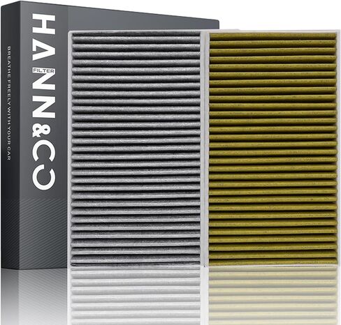 فلتر هواء المقصورة من الكربون المنشط HEPA ذو 4 طبقات طويل العمر من HANN&CO يستخدم مادة الفلتر الأولية من الألياف المطلية بالفضة لتويوتا، لكزس، لاند روفر، جاكوار، استبدال سوبارو CF10285، CP285 (HCC1011-Y) in Kuwait