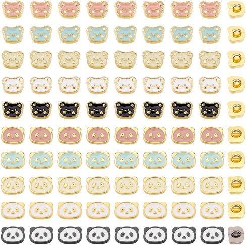 PH PandaHall 100pcs 10 Styles Mini Bears Panda Buttons Set Metal 1-Hole Buttons Alloy Craft Buttons for DIY Projects Handicrafts Sewing Doll Cloth Making Scrapbooking Home Dector 6.5/7.5mm in Saudi Arabia