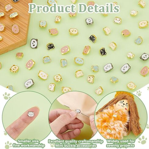 PH PandaHall 100pcs 10 Styles Mini Bears Panda Buttons Set Metal 1-Hole Buttons Alloy Craft Buttons for DIY Projects Handicrafts Sewing Doll Cloth Making Scrapbooking Home Dector 6.5/7.5mm in Saudi Arabia