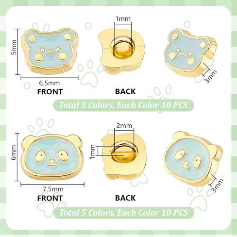 PH PandaHall 100pcs 10 Styles Mini Bears Panda Buttons Set Metal 1-Hole Buttons Alloy Craft Buttons for DIY Projects Handicrafts Sewing Doll Cloth Making Scrapbooking Home Dector 6.5/7.5mm in Saudi Arabia
