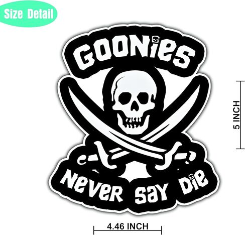 ملصق Goonies Never Say Die، ملصق للسيارات والشاحنات والجدران والنوافذ وأجهزة الكمبيوتر المحمولة، مقاوم للماء، 5 بوصات in Saudi Arabia