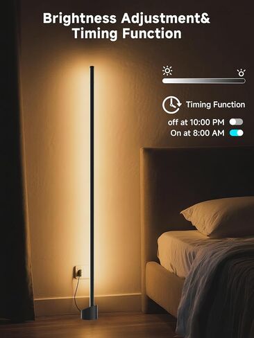 مصباح أرضي قائم من GIPOYENT، مصباح LED RGB مع مزامنة الموسيقى، تطبيق ذكي وإضاءة محيطة للتحكم عن بعد مع مزامنة الموسيقى، مصباح LED مع 16 مليون لون لغرفة النوم وغرفة الألعاب في غرفة المعيشة in Saudi Arabia