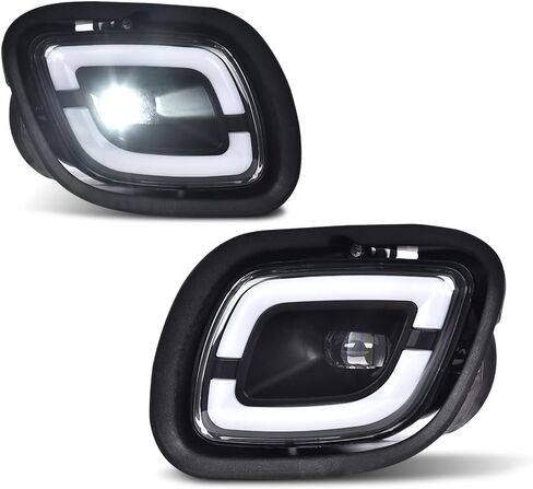 PIT66 LED Fog Lights Lamp Pair Compatible with Freightliner Cascadia 2008-2017 LH+RH Side Clear lens Black Housing in Saudi Arabia
