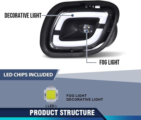 PIT66 LED Fog Lights Lamp Pair Compatible with Freightliner Cascadia 2008-2017 LH+RH Side Clear lens Black Housing in Saudi Arabia