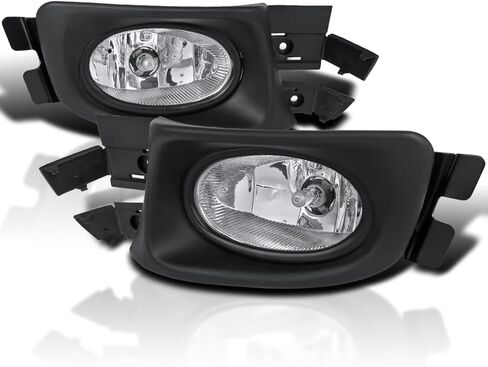 SPEC-D TUNING Clear Lens Fog Lights + H11 Bulbs + Switch Included Compatible with 2003-2005 Honda Accord 4Dr Sedan L+R Pair Assembly in Saudi Arabia