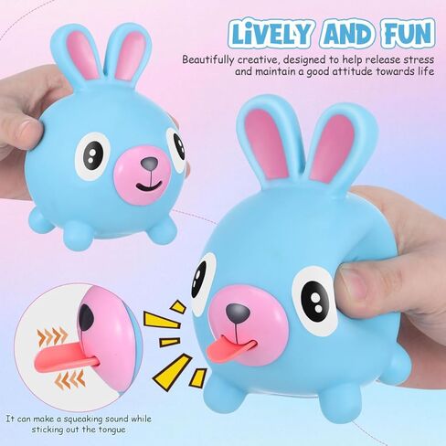 العاب تخفيف الضغط من تنفيس للكلاب، هدايا للكلاب، لعبة فيدجيت للصف الخارجي، لعبة تململ من اللاتكس مع لسان صراخ رائع، العاب صرير زرقاء للمراهقين والبالغين in Kuwait