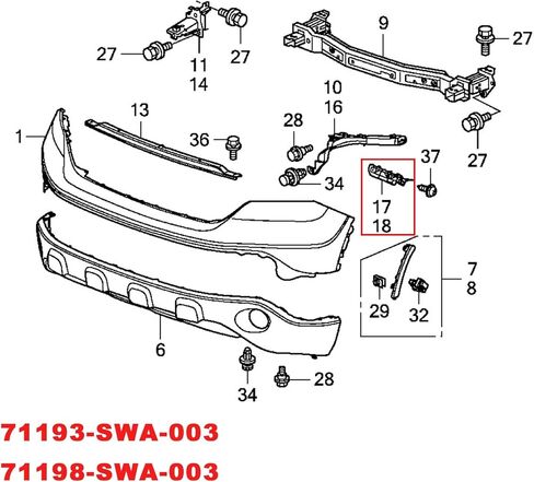 Pair Left Right Front Bumper Bracket Beam Mount Support Grille Guide Bracket Retainer for Honda for CRV 2007-2011 71198SWA003 71193 in Saudi Arabia