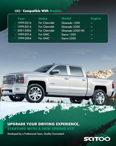 SCITOO طقم تثبيت الجسم لسيارة Chevy Silverado Sierra 1999 2000 2001 2002 2003-2014 2/4WD طقم جلبة تثبيت الجسم والكابينة 7-141 in Saudi Arabia