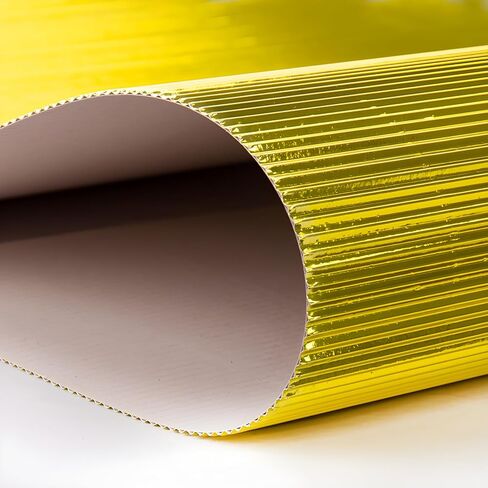 10 أوراق من الورق المقوى المموج المعدني 8K متعدد الألوان للمشروعات الفنية الحرفية، لافتات DIY - 9.8 * 13.8 بوصة - ورق مضلع مضلع بألوان قوس قزح (أخضر، 9.8 × 13.8 بوصة - 8 ك) in Kuwait