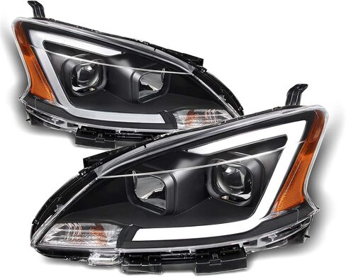 AKKON - يناسب 2013 2014 2015 Sentra LED DRL جهاز عرض أمامي أسود مدخن المصابيح الأمامية زوج اليسار + اليمين in Saudi Arabia