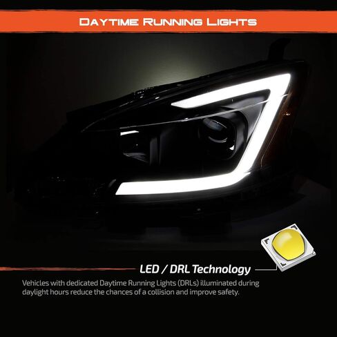 AKKON - يناسب 2013 2014 2015 Sentra LED DRL جهاز عرض أمامي أسود مدخن المصابيح الأمامية زوج اليسار + اليمين in Saudi Arabia
