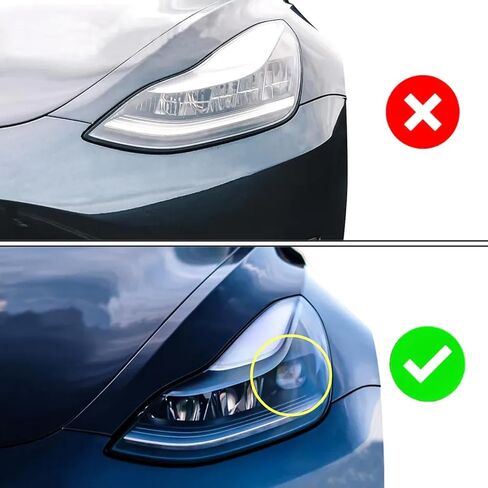 مجموعة المصابيح الأمامية LED مصفوفة متوافقة مع الجانب الأيسر + الأيمن للسائق والركاب، مصابيح أمامية بديلة مباشرة، سيارة مطابقة مثالية لـ 2021 2022 2023 Tesla Model 3/Y (يمين) in Kuwait