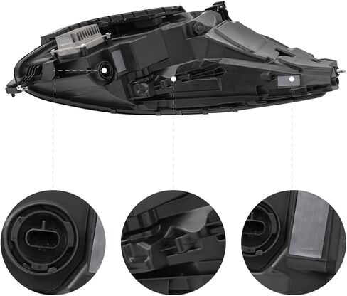 مجموعة المصابيح الأمامية LED مصفوفة متوافقة مع الجانب الأيسر + الأيمن للسائق والركاب، مصابيح أمامية بديلة مباشرة، سيارة مطابقة مثالية لـ 2021 2022 2023 Tesla Model 3/Y (يمين) in Kuwait