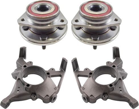 TRQ Front Drivetrain Kit Steering Knuckle Wheel Hub Bearing Assembly Compatible with 1999-2001 Jeep Cherokee 1997-2006 Wrangler in Saudi Arabia