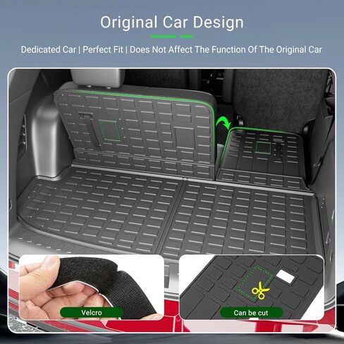 7&8 Seats Cargo Mat Compatible with 2018-2024 Chevy Traverse Trunk Liner Backrest Mat Replacement for 2018-2024 Chevy Traverse Accessories(2018-2024,Cargo Mat+Backrest Mat) in Kuwait