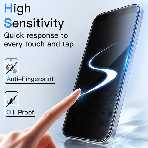 واقي شاشة للخصوصية 4 اتجاهات 360 درجة من JETech لهاتف iPhone 11/iPhone XR 6.1 بوصة، طبقة زجاجية مقسى بتغطية كاملة مضادة للتجسس مع أداة تثبيت سهلة، عبوتان in Saudi Arabia