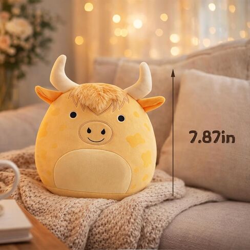 Highland Cow Plush Toy - Soft and Cuddly Plush Pillow - Spotted Highland Cow Perfect for Kids and Collectors (Light Brown) in Saudi Arabia