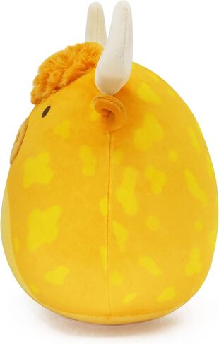 لعبة بقرة هايلاند القطيفة - وسادة قطيفة ناعمة ومحبوبة - بقرة هايلاند مرقطة مثالية للأطفال وهواة الجمع (بني فاتح) in Kuwait