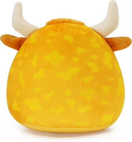 لعبة بقرة هايلاند القطيفة - وسادة قطيفة ناعمة ومحبوبة - بقرة هايلاند مرقطة مثالية للأطفال وهواة الجمع (بني فاتح) in Kuwait