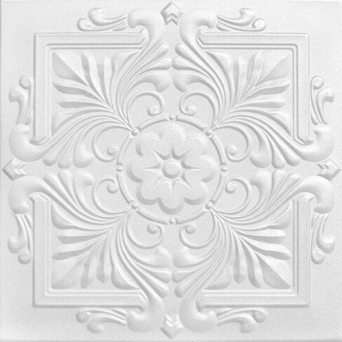 بلاط السقف A La Maison Ceilings R14 الفيكتوري المطلي مسبقًا من الفوم (129.6 قدم مربع/العلبة)، عبوة من 48 قطعة، أسود غير لامع in Kuwait