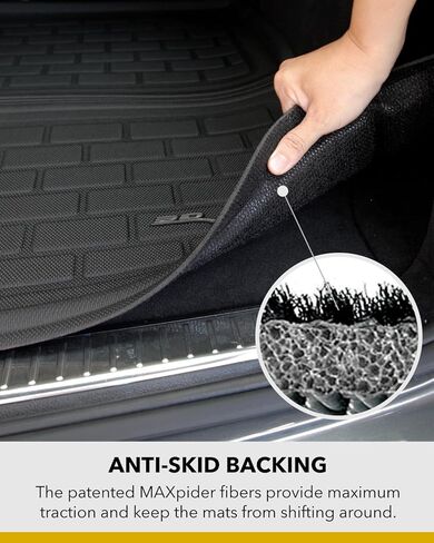 3D MAXpider Custom Fit Behind 2nd Row Stowable Kagu Cargo Liner (Black) Compatible with Audi Q7 (4M) 2017-2025 / SQ7 (4M) 2020-2025 - Cargo Liner in Saudi Arabia