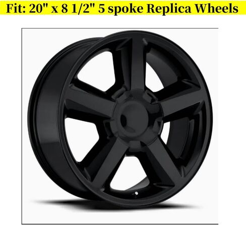 1PC 7.125" Custom Glossy Black Car Wheel Hub caps for Chevy Silverado Tahoe Avalanche Suburban 2007-2013 9597686 9595152, Fits 20" 5-Spoke Wheels in Saudi Arabia