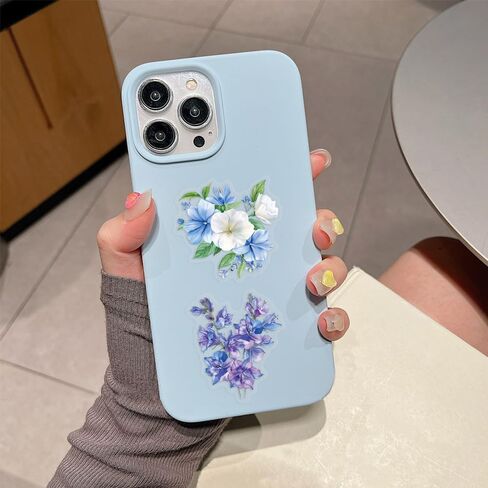 50 PCS Flower Stickers Pack, Transparent Flower Stickers Waterproof Floral PET Decals for Water Bottles Laptop Scrapbooking Journaling Guitar Suitcase Phone Gifts for Kids Teens in Saudi Arabia